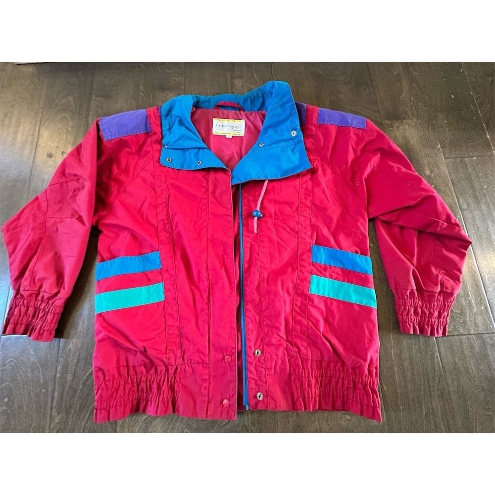 Lifestyles by‎ Mulberry Street Vintage 80s 90s Colorblock Jacket Womens S